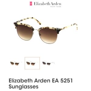 Elizabeth Arden Sunglasses NWT Taupe Tortoiseshell Milky White RX able